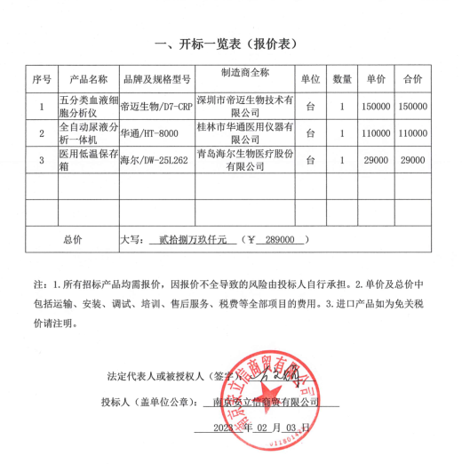 尿液检查用什么器械东台市疾控中心全自动血细胞分析仪、全自动尿液分析仪、医用低温保存箱（二次）项目中标结果公告_https://www.jmylbn.com_新闻资讯_第1张